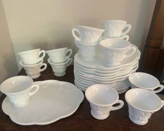 Milk Glass Snack Trays
