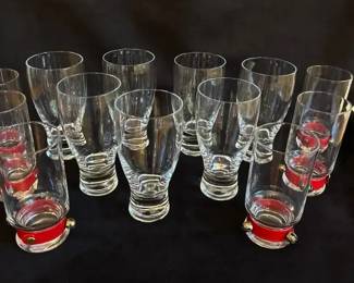 Crystal Beer Glasses And JingleBell Water Glasses