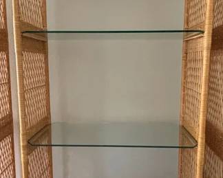 Vintage Arched Wicker Bookcase