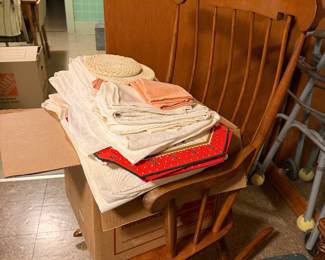 Lots of linens and doilies throughout the house