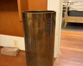 One of three Frontage brass, mid-century, Italian trash cans