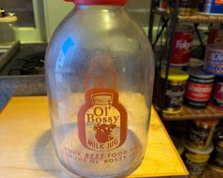 One of two ol’ bossy gallon, milk bottles