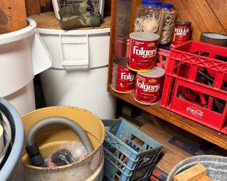 Brute trash cans, crates