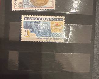 Czechoslovak postage stamp displayed on a black album page.