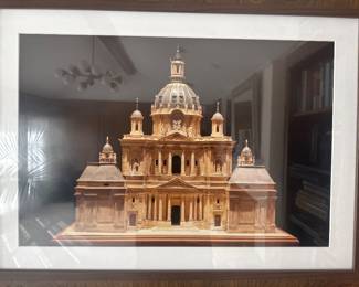 Framed architectural photograph of an ornate domed building.