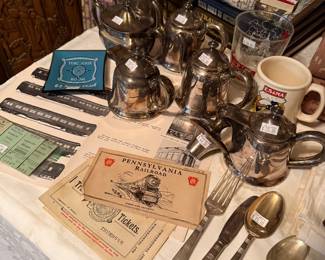 Frisco train tea services, flatware, and ephemera