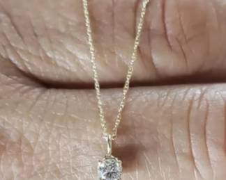 Pure gold & diamond necklace with pendant - REAL GOLD/DIAMOND
