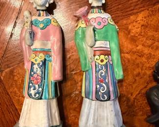 Chinese Famille Rose porcelain figures representing Daoist Immortals