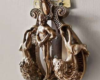 Renaissance Revival figural door knocker