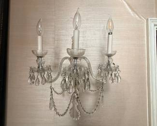 Vintage Frech-style Three-Light Crystal Wall Sconce