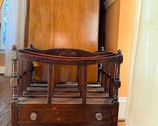 Antique Victorian-Style Mahogany Canterbury Music Rack