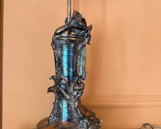 Art Nouveau-Style Figural Metal Table Lamp