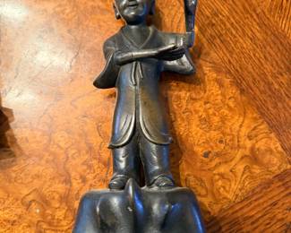 Vintage Asian Bronze-Finish Figural Roof Ornament / Decorative Sculpture