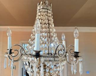 Vintage Crystal Beaded Empire-Style Chandelier