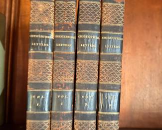 Antique Four-Volume Set of Chesterfield's Letters — Half-Leather Bindings
