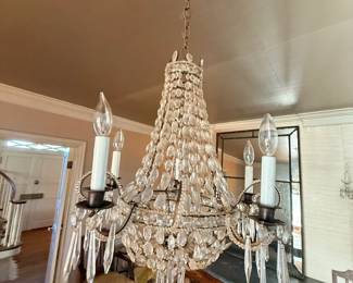 Vintage Crystal Beaded Empire-Style Chandelier