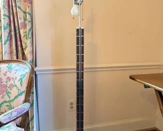 Modernist Floor Lamp – Black and Chrome Column Design
