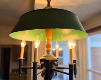 Vintage Six-Light Tole Shade Chandelier