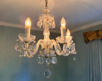 Vintage 5-light Clear Glass & Crystal Chandelier