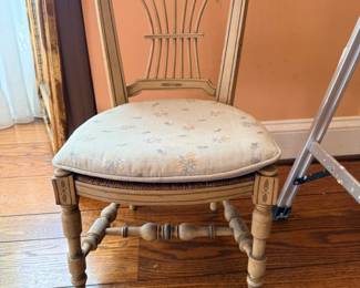 Painted Fan-Back Side Chair with Upholstered Seat