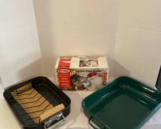 Rival Electric Food Grinder and Roasting Pans