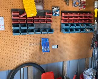 Wall Mounted Plastic Storage Bin Rack with Bins and More