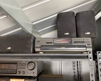 Technics 5 Disc Player and Two Sony Speakers
