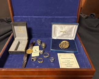 A Couple Watches, a Couple Rings and a Jewelry Box
