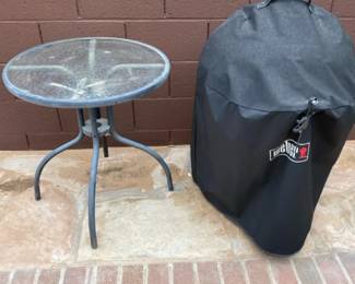 Weber Charcoal Grill and Glass Top Table Plus Charcoal