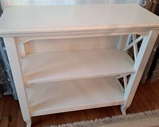 WHITE TIERED SHELF TABLE