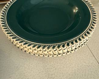 4 Harker Pottery Bowls Green