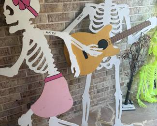 Life size wood cutouts.