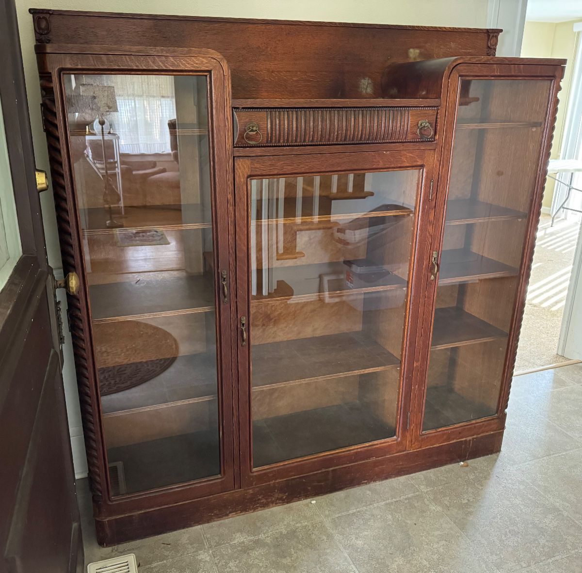 Antique Side By Side Bookcase 