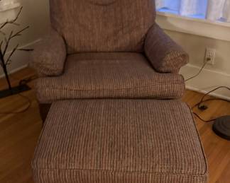 Tweed Chair and Ottoman