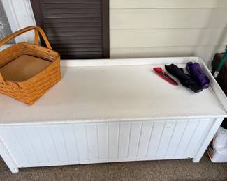 Wood storage bench