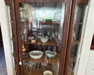 Curved Glass Antique China Cabinet