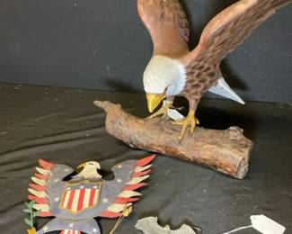 Vintage Wood Carved Bald Eagle and More