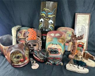 Wood Native American Masks and More