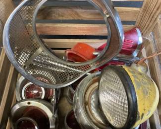 Vintage Car PartsReflectors, Lights Mystery Lot