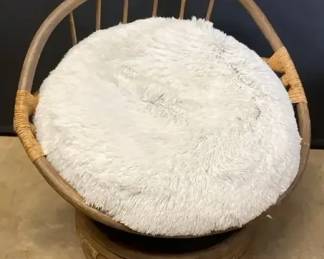 Vintage Rattan Swivel Chair