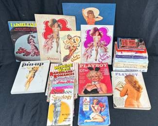 Vintage Pinup and Playboy Magazines and Books