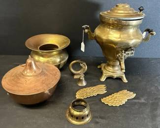 Vintage Brass Russian TeaCoffee Pot and More