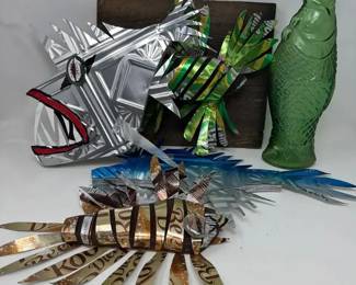 C B Tatum Found Items Art Fish Bottle