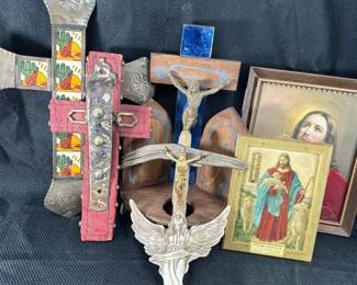 Crosses Some Metal and Wood and Pictures of Jesus