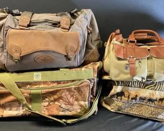 Vintage Canvas and Leather Tote Bags, Oakwood Outdoors, Jade, High Sierra Sport, Bosca