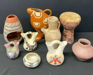 Vintage Southwestern Native American Pottery Vessels