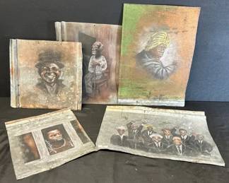 C B Tatum Original Art on Tin