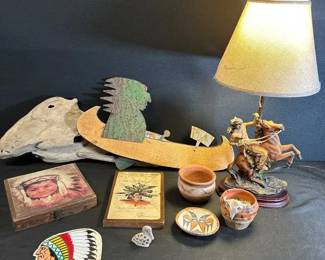 Vintage Native American Lamp and More