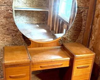 RANDOLPH FURNITURE CO MID CENTURY VANITY DESK W MIRROR