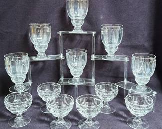 FOSTORIA SUNRAY CLEAR WATER GOBLETS STEMWARE 